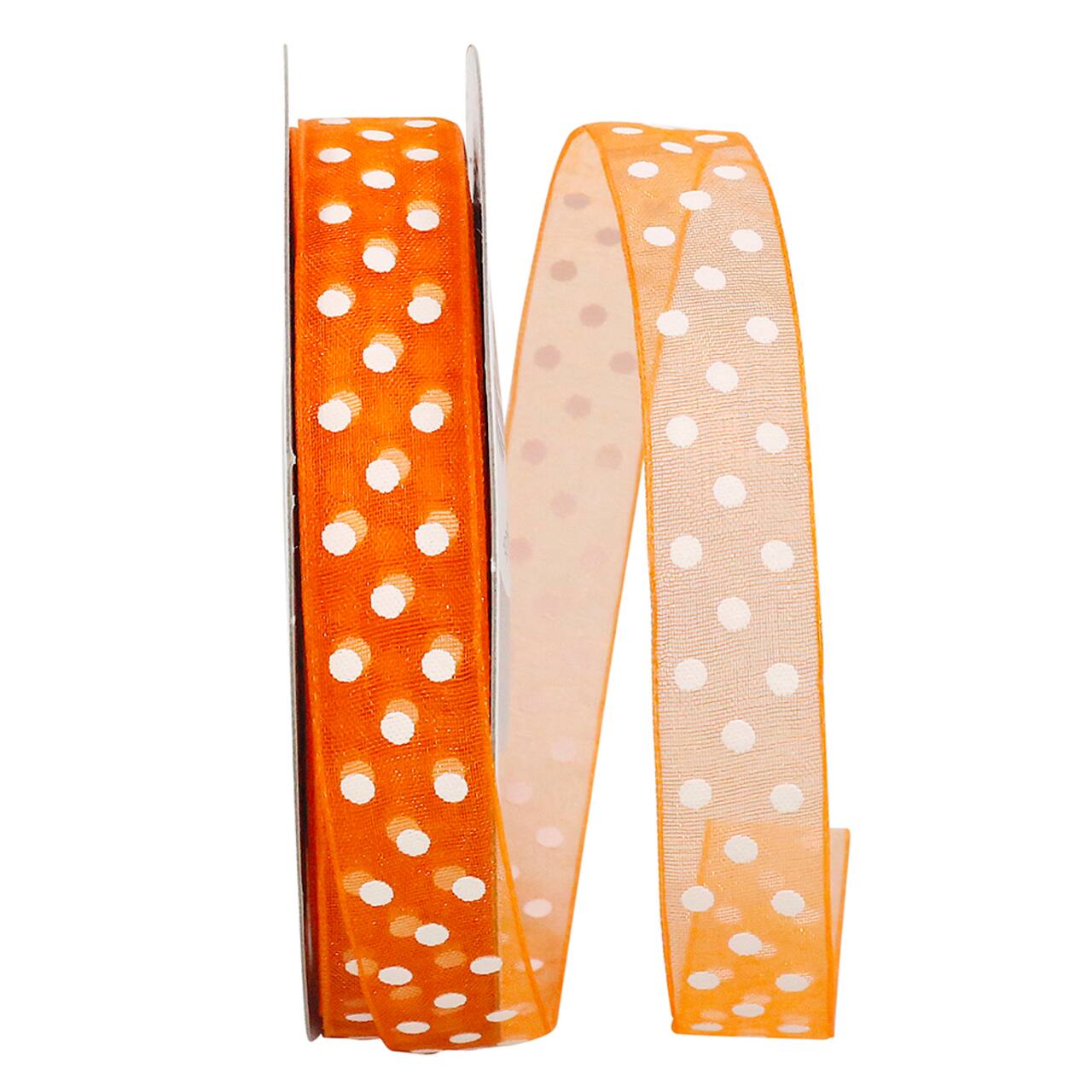 The Ribbon Roll 5/8" x 25yd. Sheer Swiss Dots Ribbon